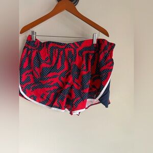 New Balance Red and Navy Women's Athletic Shorts